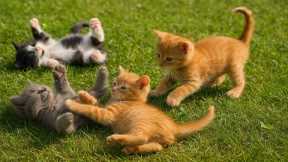 Sweet Kittens Rolling and Playing on the Grass – Adorable Cat Videos & Cat Sounds