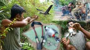 Powerful Hunting Bird slingshot 💀|asmr Build slingshot clay bullet| How to use Survival skills 