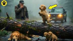 Dog Cub Begged a Man for Help to Golden Retriever Mom-A touching animal rescue story
