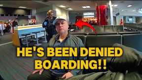 No Nonsense Cop Meets BIG DRUNK Attempting To Board The Airplane!