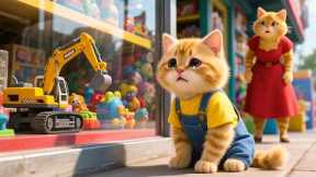 Ginger Kitten Wants a Toy Excavator – Mama Cat Makes Kimchi to Earn Money 🐱🚜🥬